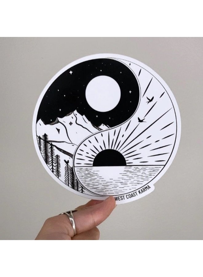 Nature Yin Yang Vinyl Sticker