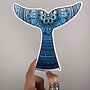 Ombre Blue Whale Tail Vinyl Sticker