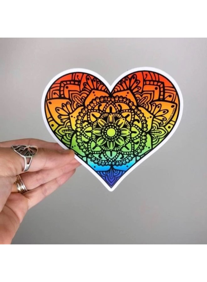 Rainbow Heart Vinyl Sticker