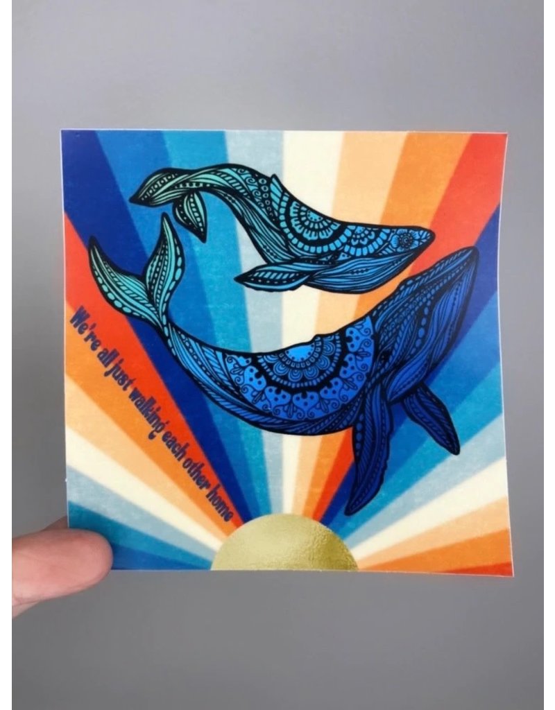 West Coast Karma Retro Whales Sticker