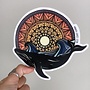 Sunset Mandala Whale Vinyl Sticker