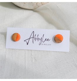 AbbyLee Jewelry Co. Orange Epoxy Wood Studs