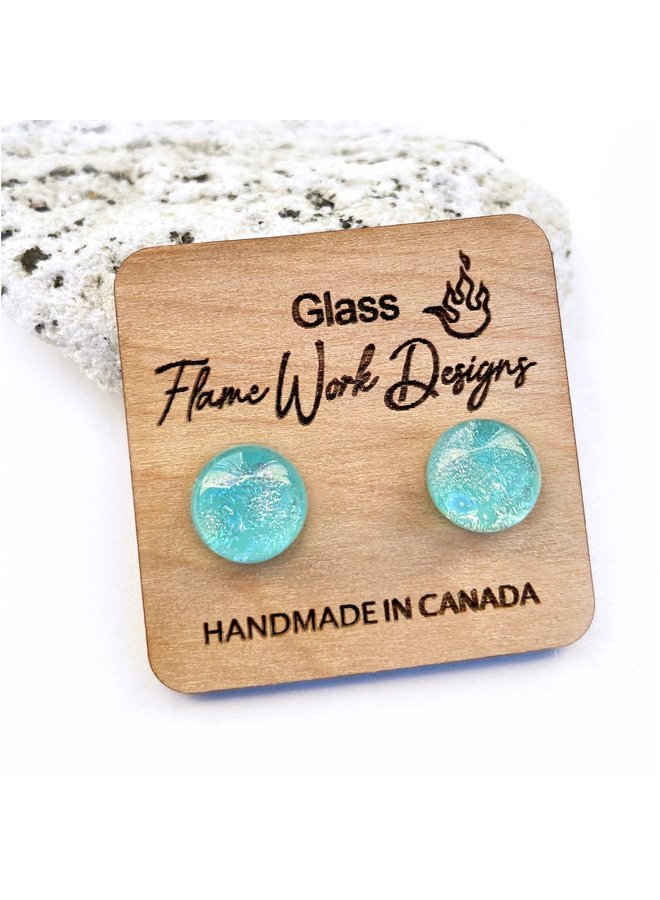 Glass Studs - Light Blue 9mm