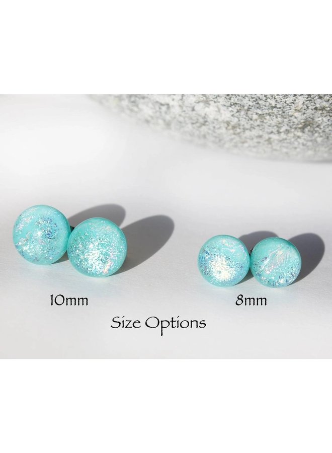 Glass Studs - Light Blue 9mm