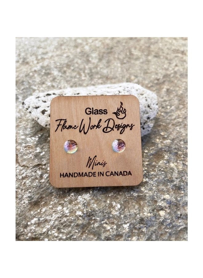 Mini Glass Earrings-Pink Pastel