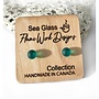Sea Glass Studs- Teal