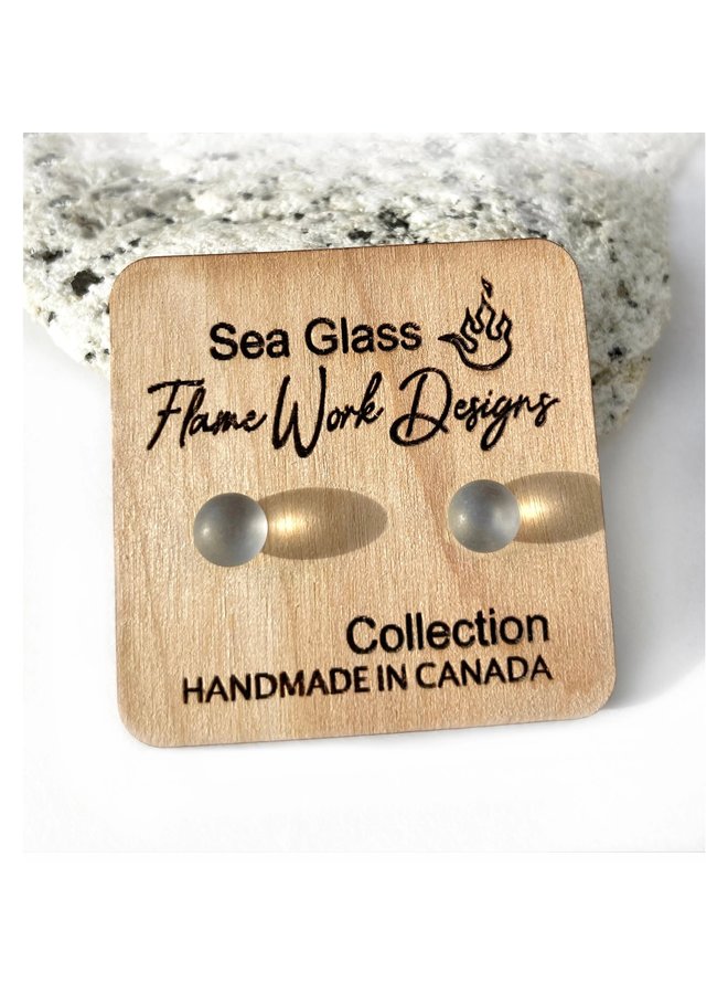Sea Glass Studs- Clear