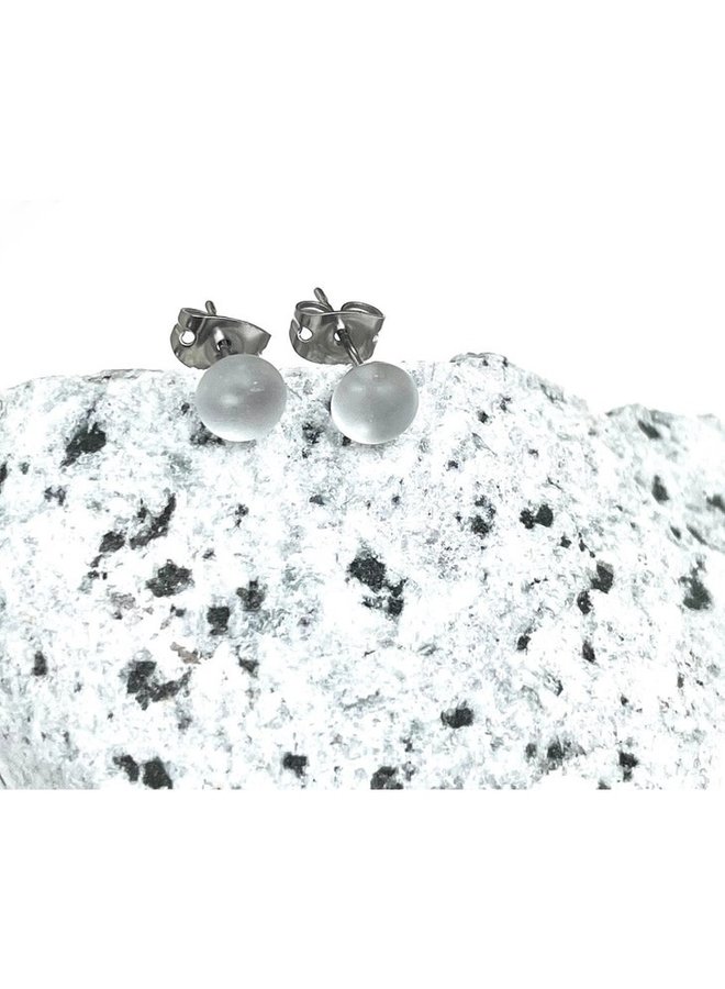 Sea Glass Studs- Clear