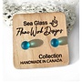 Sea Glass Studs - Aqua