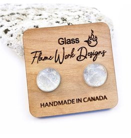 Flame Work Designs Glass Studs - Opal 8mm
