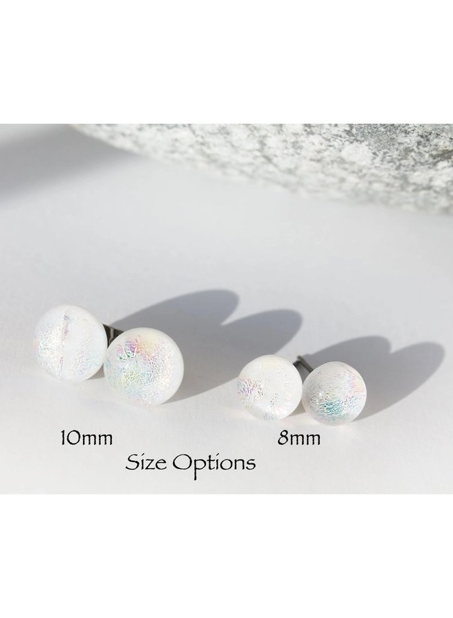 Glass Studs - Opal 9mm