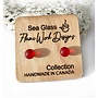 Sea Glass Studs- Red