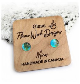 Flame Work Designs Mini Glass Earrings- Key Lime Pie