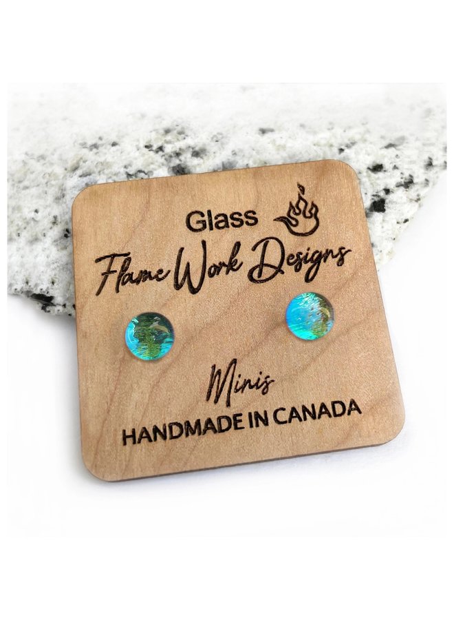 Mini Glass Earrings- Key Lime Pie