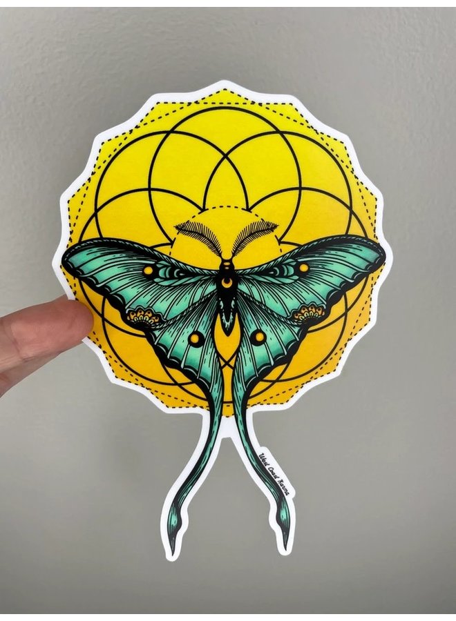 Sunrise Seed of life Luna Moth Sticker