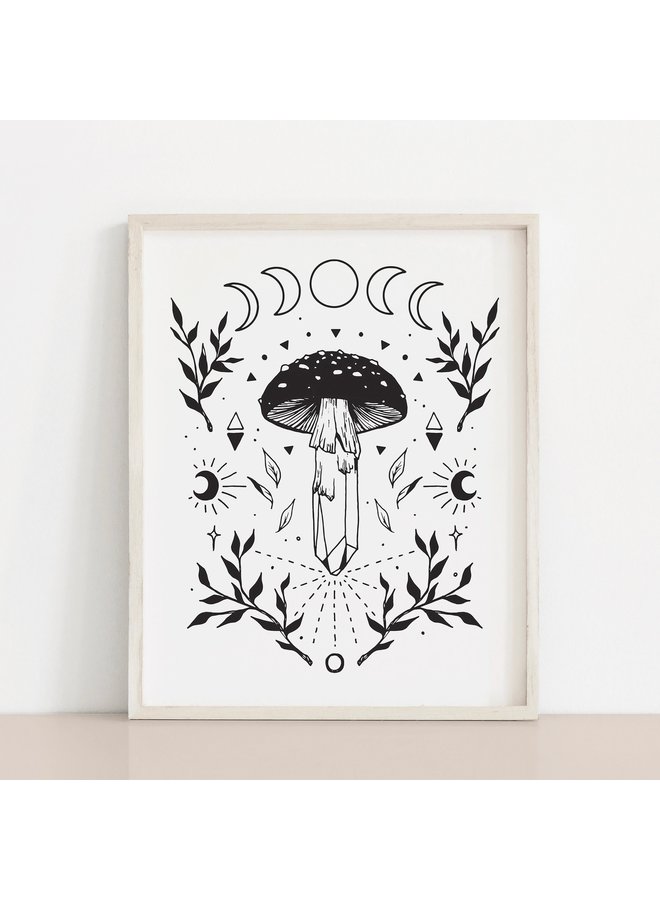 Mushroom Elements Art Print