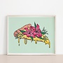 Flower Pizza Mint Art Print