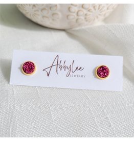 AbbyLee Jewelry Co. Fuchsia Druzy Studs