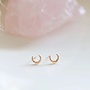 Hammered Crescent Moon Studs