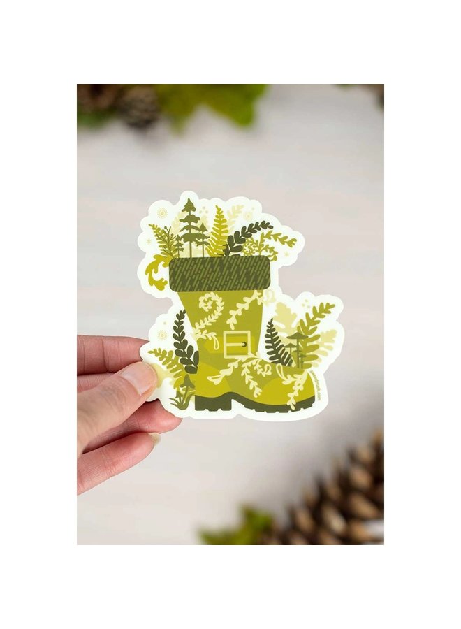 Rain Boot Nature Fern Sticker