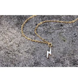 Vintage Acorn Little Lightning Bolt Necklace