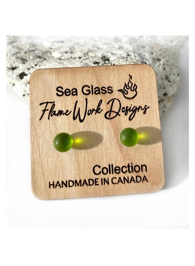 Sea Glass Studs- Green