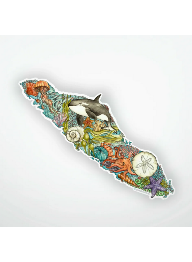 Vancouver Island Under the Sea Sticker