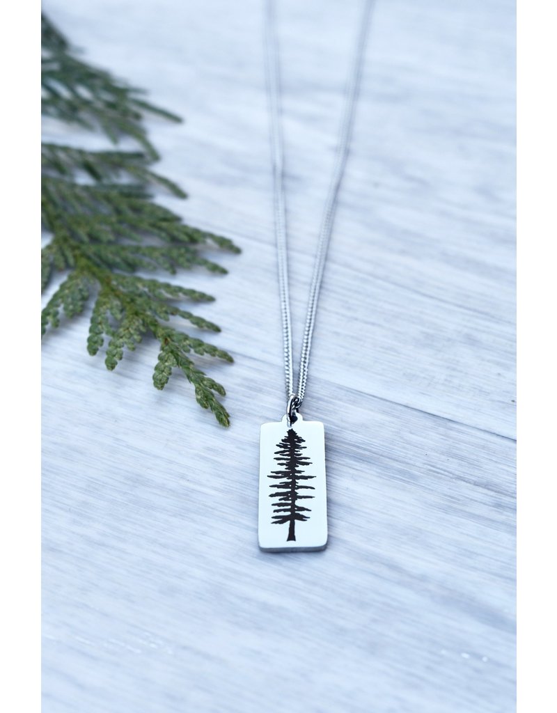 Salt and Moon Sitka Tree Stainless Steel Necklace