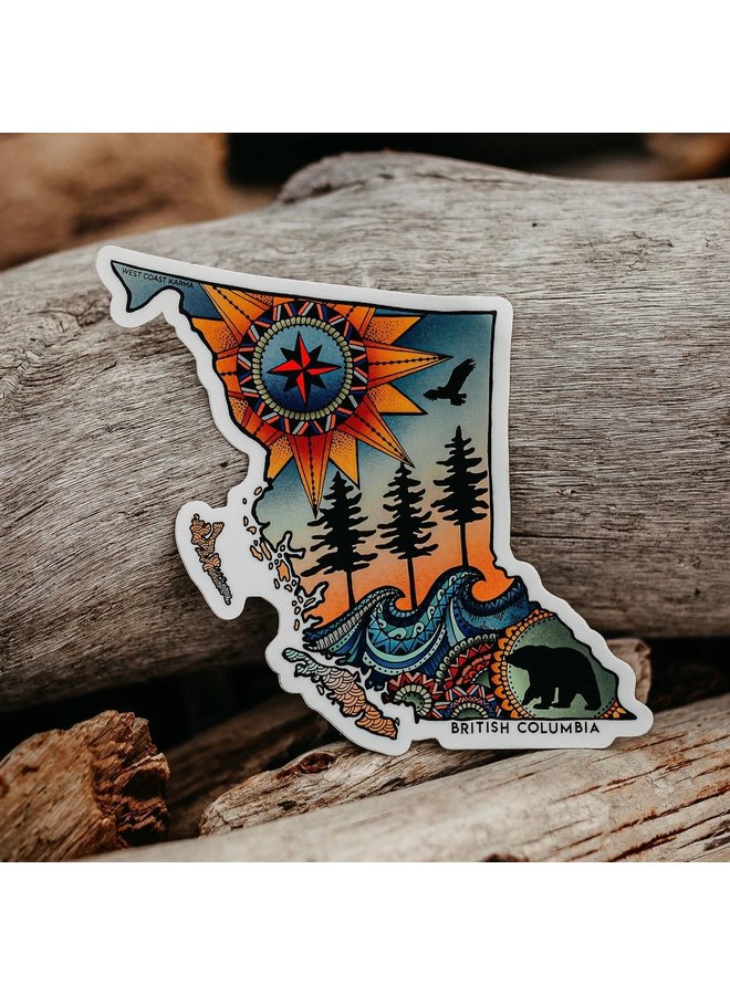 BC Map Colorful Sticker