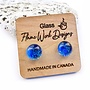 Glass Studs- Cobalt Blue 9mm