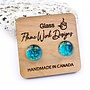 Glass Studs- Caribbean Blue 9mm