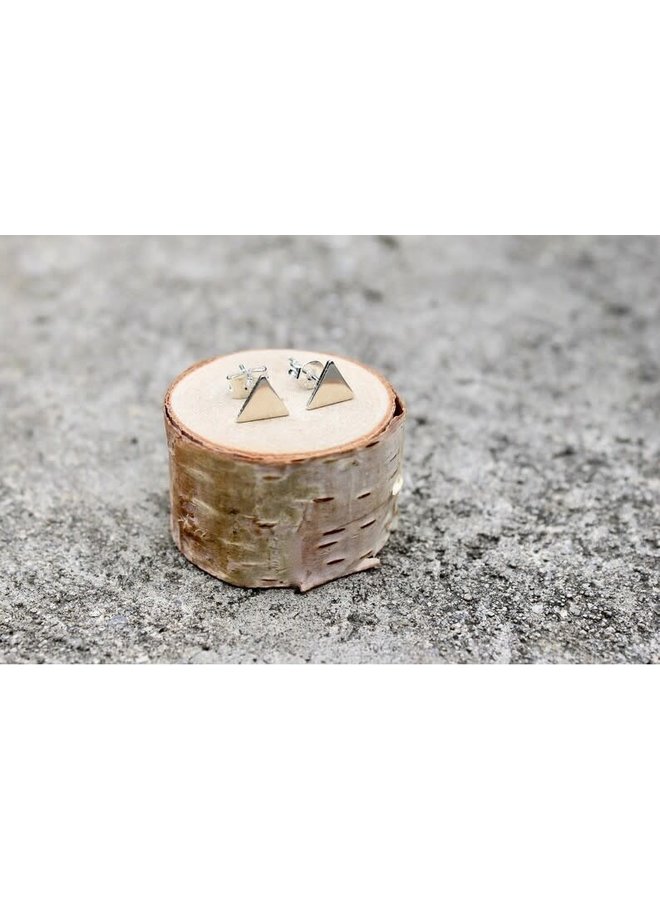 Silver Solid Triangle Studs