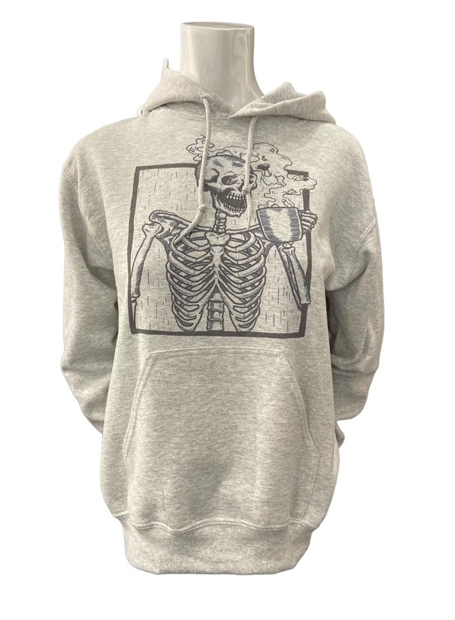 Coffee Skeleton Hoodie in Ash