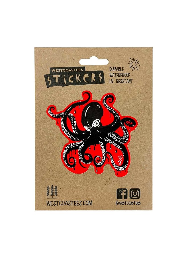 Giant Pacific Octopus (Red) Sticker