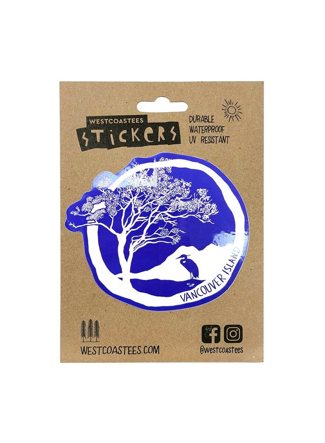 Arbutus Heron Sticker