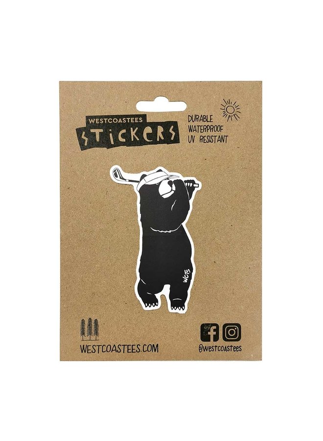 Golf Bear Sticker