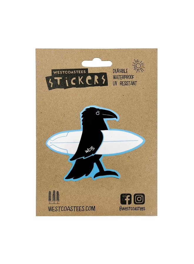 Raven Surfer Sticker
