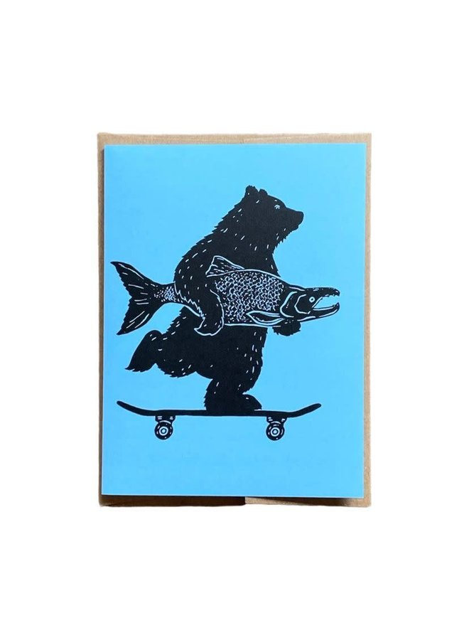 Skater Bear Card