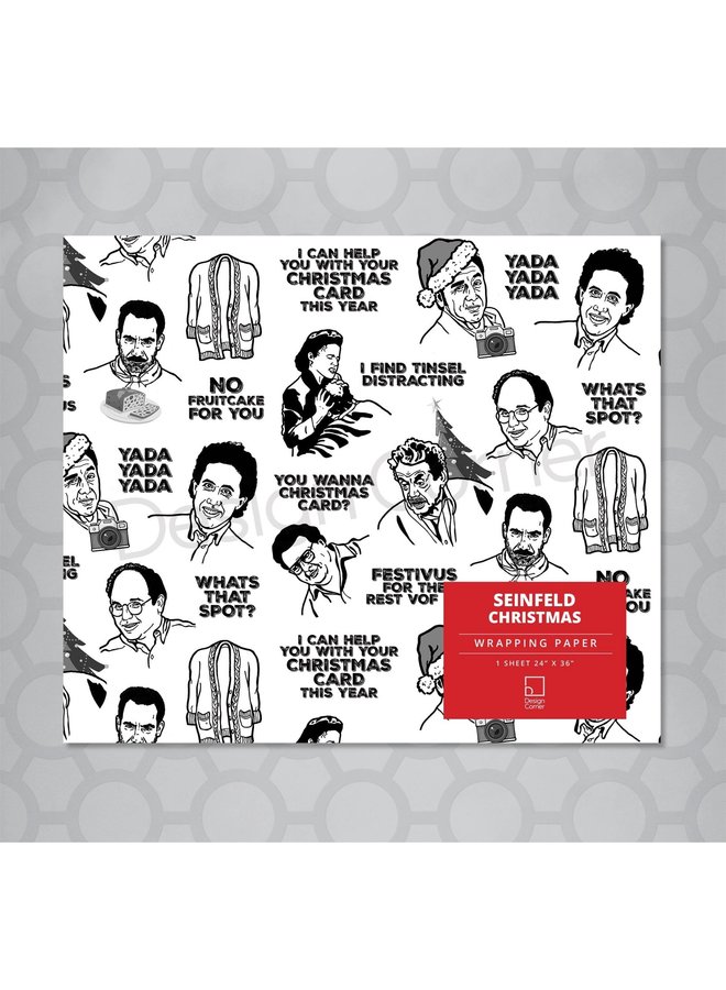 Seinfeld Christmas Gift Wrap 24"x36" Sheet