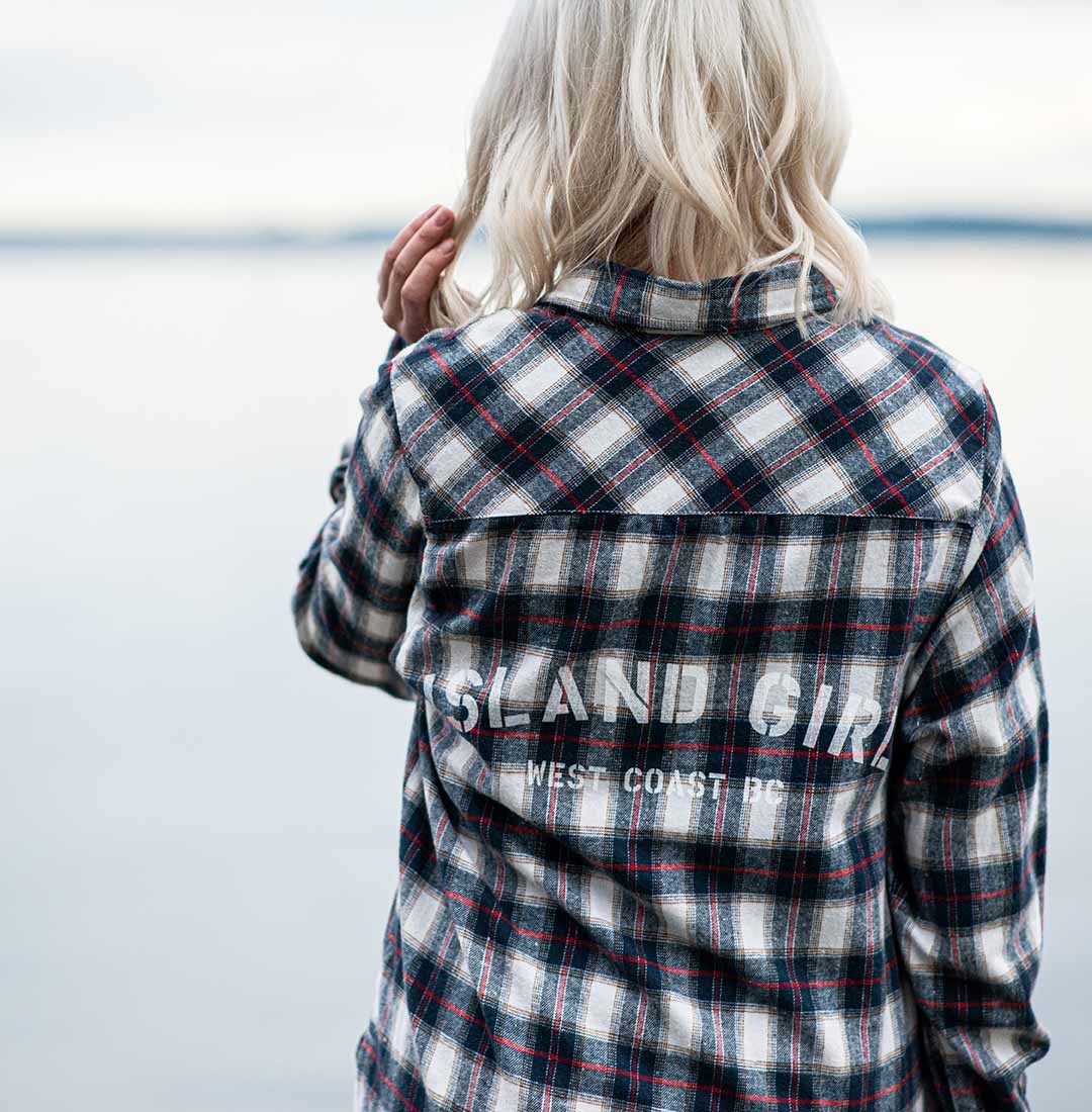 Island Girl West Coast Long Sleeve Plaid - Cultured Coast