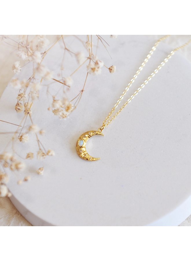 Lunar crescent moon necklace