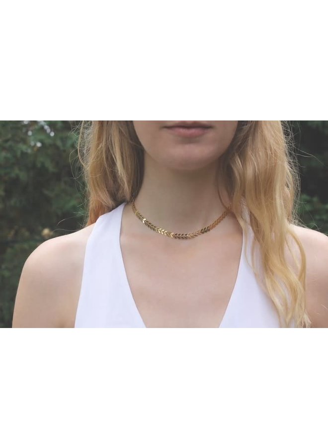 Gold Chevron Choker