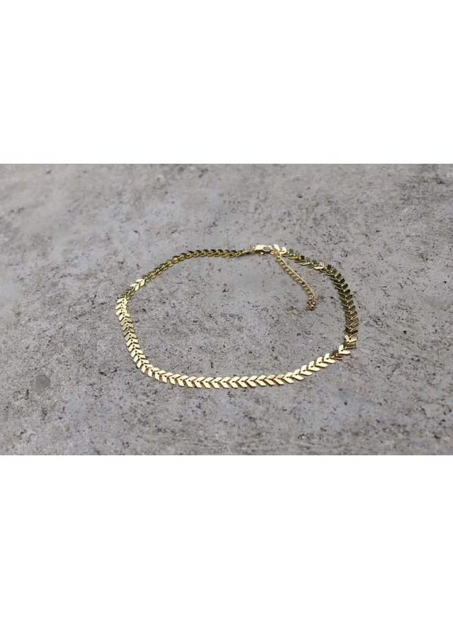 Gold Chevron Choker