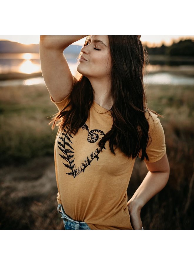 Fern meets Fiddlehead Heart Relaxed Fit Tri Blend Tee