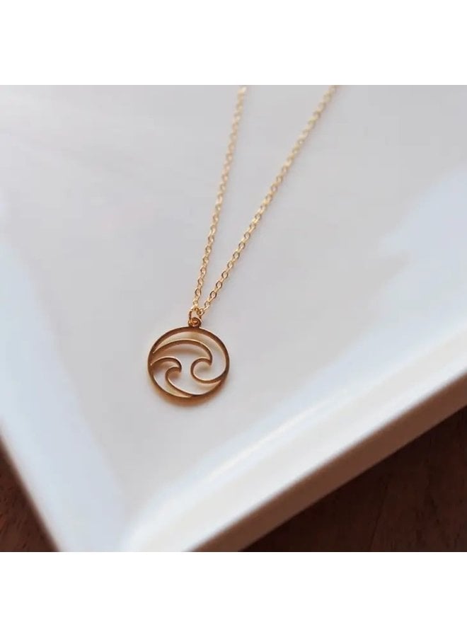 Gold Double Wave Necklace
