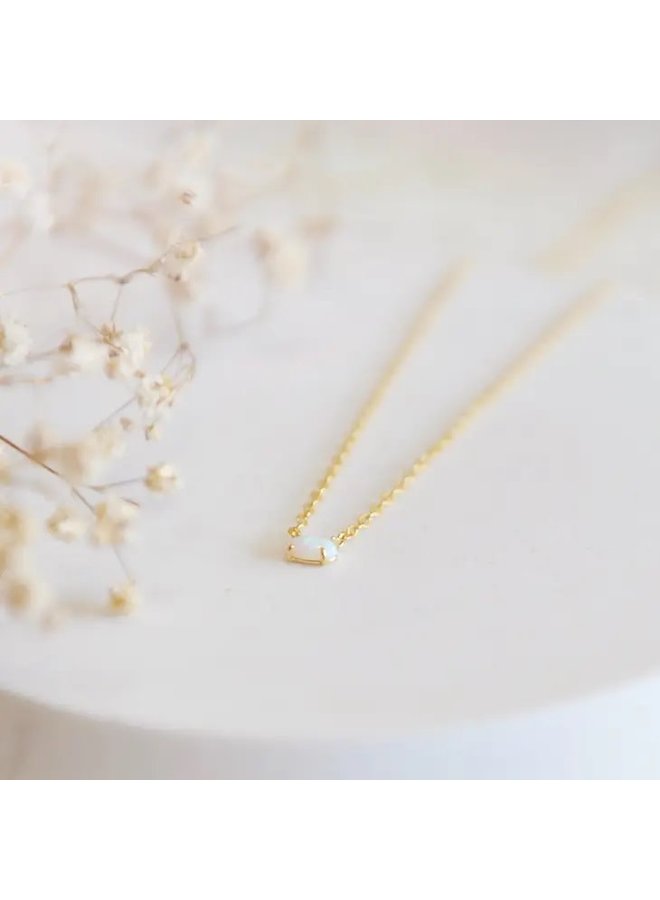 Indi Dainty Oval Opal Necklace