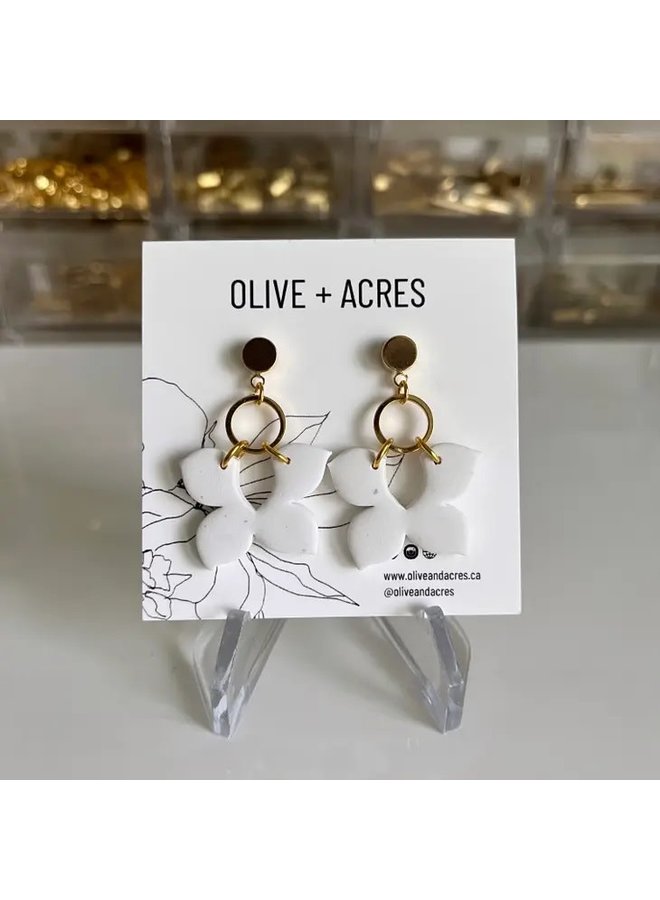 Erin | White Granite Clay Earrings