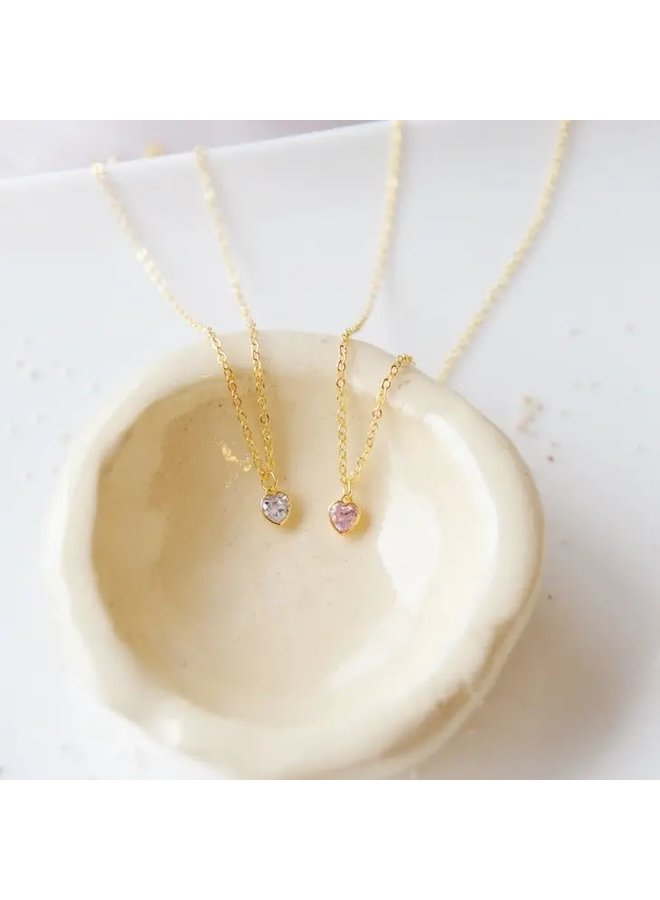 Crystal Heart Dainty Necklace