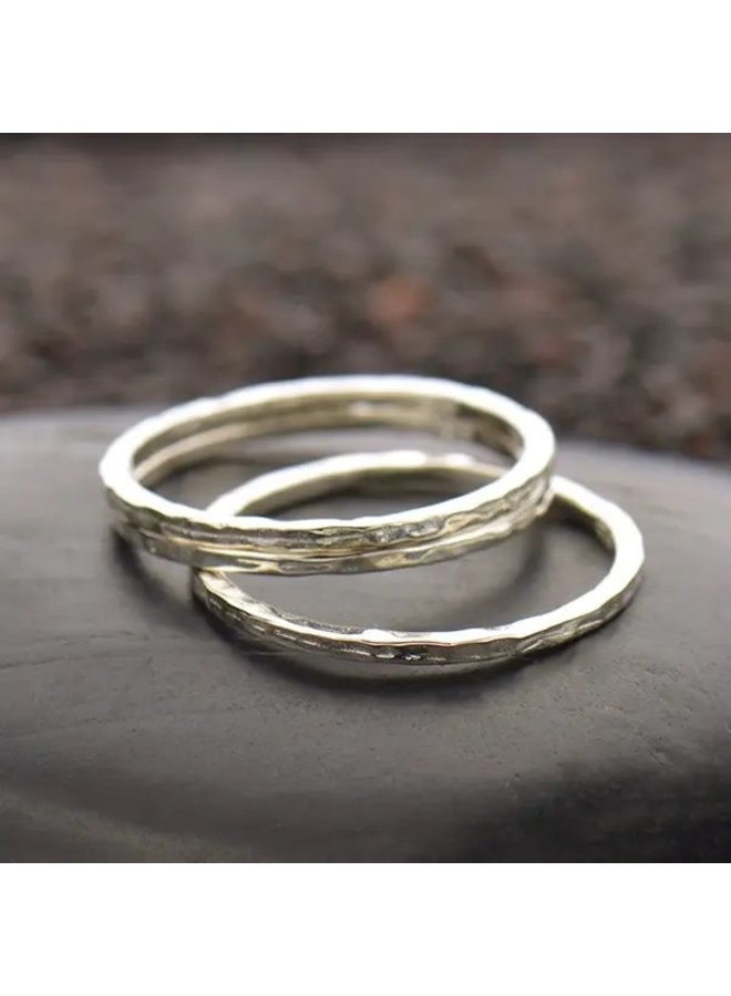 Hammered Stacking Sterling Silver Ring