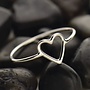 Open Heart Sterling Silver Ring